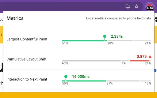 I-download ang Web Vitals Extension – Sukatin ang Site Performance - Screenshot 1