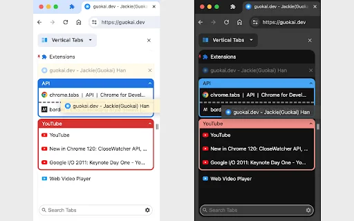 I-download ang Vertical Tabs in Side Panel – Pamahalaan ang Tabs - Screenshot 4